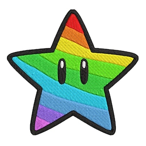 Gaming Rainbow Star Embroidery Digital Download 8 Formats: dst, exp, hus, jef, pec, pes, vip, xxx