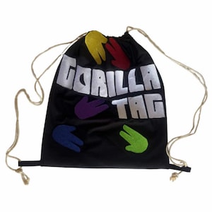 Gorilla Tag Kordelzugbeutel mit großer Stickerei & Gorilla Tag Hände