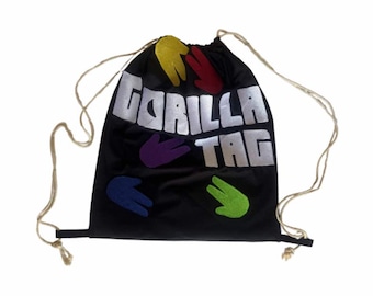 Sac à cordon Gorilla Tag avec grandes broderies et mains Gorilla Tag