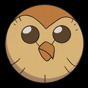 Hooty Embroidery Digital Download 8 Formats: dst, exp, hus, jef, pec, pes, vip, xxx or Iron-On Patch or Sewing Patch