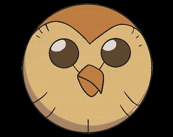 Hooty Embroidery Digital Download 8 Formats: dst, exp, hus, jef, pec, pes, vip, xxx or Iron-On Patch or Sewing Patch
