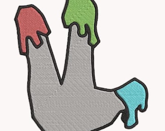 Gorilla Tag Finger Painter Badge Embroidered Iron-On Patch or Sewing Patch