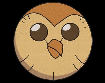 Hooty geborduurde opstrijkpatch of naaipatch