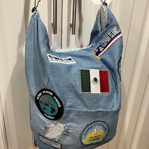 Upcycled Jeans Handbag With or Without Patches Purse Bohobag Jean Bag Gift Traveling Pants Memory Bag