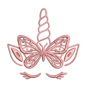 Butterfly Unicorn Embroidery Digital Download 8 Formats: dst, exp, hus, jef, pec, pes, vip, xxx