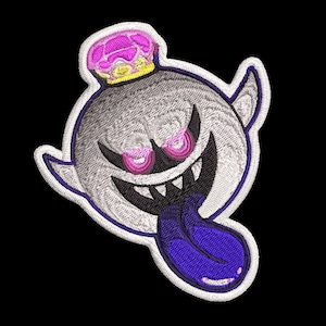 King Boo Luigi's Mansion 3 Embroidered Iron-On Patch or Sewing Patch