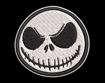 Aufnäher zum Aufbügeln, Weihnachten Alptraum, Skelett Gesicht