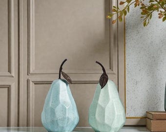 Ceramic Fruit, Nordic Ceramic Sculpture, Apple Pear Decor, Abstract Fruit Figurines, Modern Home Office Decor, Minimalist Interior Accent