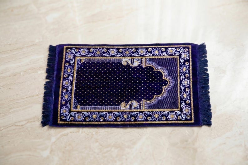 turkish prayer rug seccade, islamic prayer rug, velvet feel prayer mat, floral border design, handwoven look and texture, soft comfortable salah mat, muslim gift idea, ramadan gift, eid gift, prayer corner rug, prayer room decor, islamic home decor, portable lightweight travel mat, sajjadah prayer carpet, traditional turkish seccade, ethnic pattern rug, premium woven mat, comfortable kneeling rug, ornamental fringe, traditional tassels, gift for her, gift for him, prayer rug seccade,