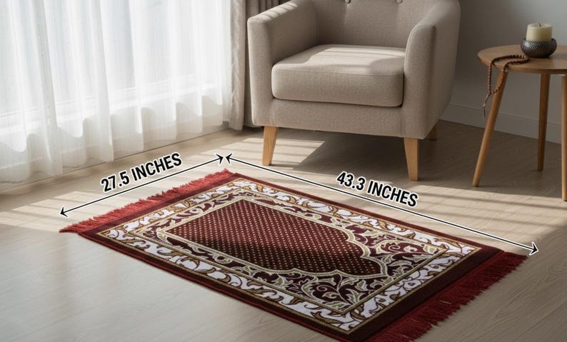 turkish seccade, prayer rug for salah, islamic prayer mat velvet texture, handwoven style rug, floral border design, soft comfortable mat, muslim gift idea, ramadan eid gift, prayer room decor rug, islamic home decor, portable prayer mat travel, daily worship mat, sajjadah, traditional turkish prayer carpet, ethnic pattern rug, premium woven mat, comfortable kneeling rug, prayer corner setup, hajj umrah gift, gift for parents, gift for her, woven cotton blend,