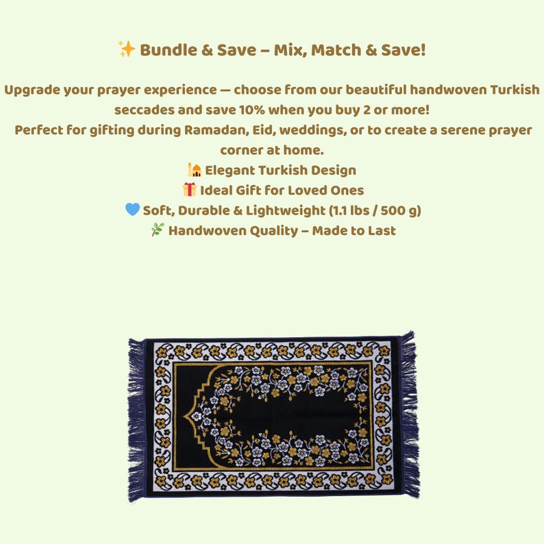 turkish prayer rug seccade, islamic prayer mat, velvet texture, handwoven style, floral border design, soft prayer carpet, muslim gift, ramadan gift, eid gift, prayer room decor, islamic home decor, portable prayer mat travel, daily salah mat, sajjadah, traditional turkish seccade rug, ethnic motif rug, premium woven mat, comfortable kneeling rug, prayer corner setup, hajj umrah gift, gift for parents, gift for her