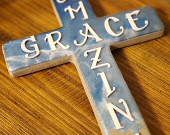 Cruz cristiana de madera hecha a mano - Pieza única