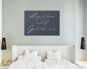 Arte de pared con frases religiosas cristianas para dormitorio