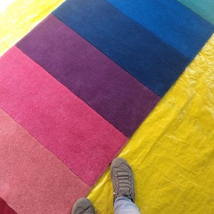 Moderner Tufted Regenbogen Läufer Teppich Wolle Flur Teppich Bunt Modernes Wohndekor Bild 5