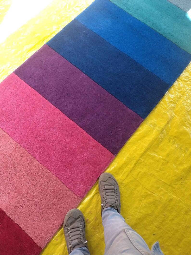 Moderner Tufted Regenbogen Läufer Teppich Wolle Flur Teppich Bunt Modernes Wohndekor Bild 5