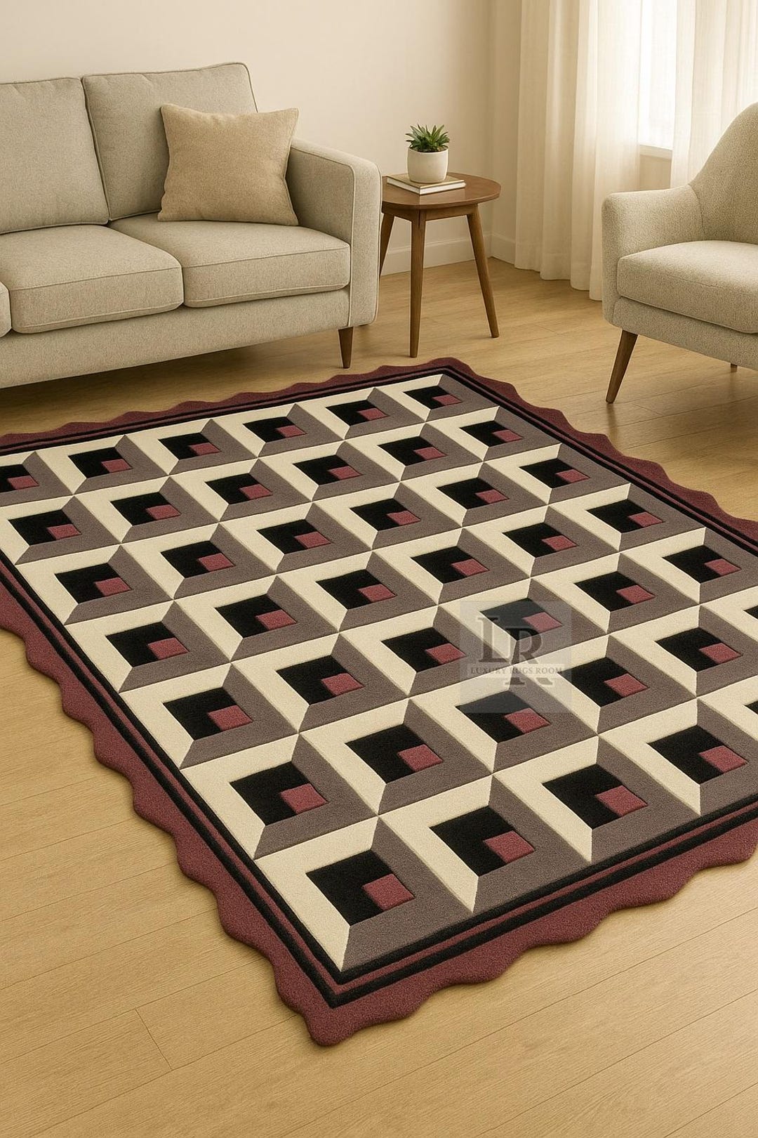 3d Tuffted Rug Modern 3D Geometric Tufted Rug | Hand-tufted Optical Illusion Carpet ...