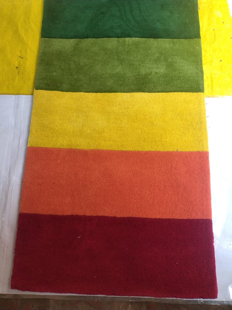 Moderner Tufted Regenbogen Läufer Teppich Wolle Flur Teppich Bunt Modernes Wohndekor Bild 8