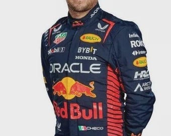 Traje de carreras Redbul F1 Go kart Checo Fan Edition con guantes y pasamontañas GRATIS.