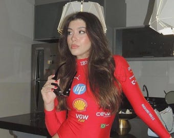 Formula 1 Racing Bodysuit, Custom Name and Flag, Personalized Motorsport 1 Piece for Swim, Gym or Streetwear Outfit