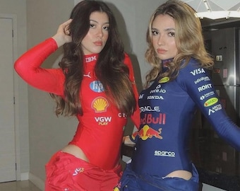 Formell 1 Racing Bodysuit, Name und Flagge, personalisierte Motorsport 1-teilig für Schwimmen, Fitnessstudio oder Streetwear Outfit