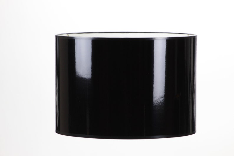 High Gloss Black Lacquer Like Drum Lamp Shade