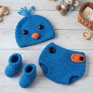 Handmade Crochet Baby Chick Outfit | Newborn Photo Prop