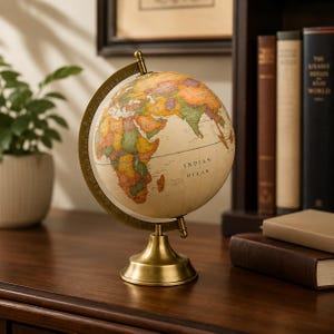 Vintage wereldbol, decoratieve educatieve wereldbol voor huisdecoratie - diameter 8 inch - cadeau