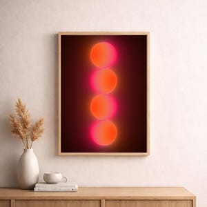 Bunter Kunstdruck - Sunset Blaze, abstrakte Farbverlaufskugeln, druckbare Wandkunst, digitaler Download