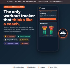 Workout Tracker App, Gym Log and Workout Planner with Progress Charts, iPhone Android iPad