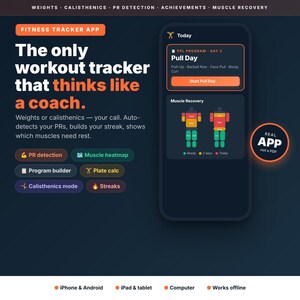 Workout Tracker App, Gym Log and Workout Planner with Progress Charts, iPhone Android iPad