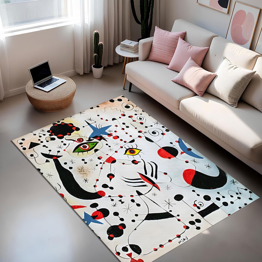 Miro Design Rug Joan Miro Abstract Rug: Modern Art Home Decor - Etsy