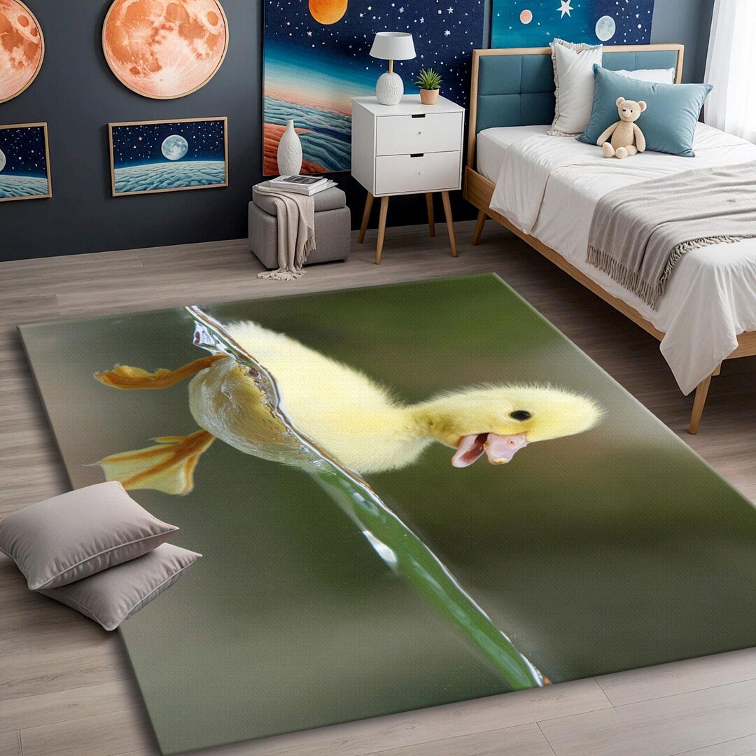 Duck Swimming Rug, Nursery Playroom Decor, Animal Kids Carpet - Etsy