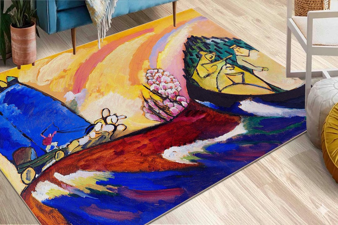 Kandiski Rug Wassily Kandinsky Troika 1911 Rug, Abstract Expressionist Art Carpet ...