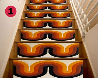 Boho Rug, Orange Rug, Coastal Step Rugs, Abstract Rugs, Modern Rug, Popular Rug, Colorful Rug, Home Decor Rug, Stair Rug, Personalized Rug