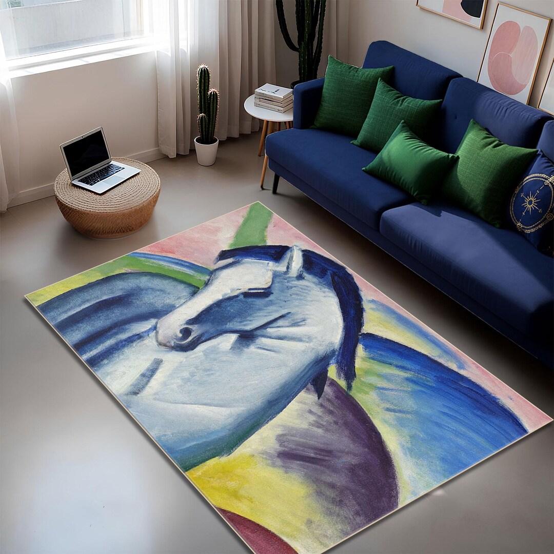 Kandiski Rug Kandinsky Blue Rider Rug, Abstract Expressionist Art Carpet - Etsy