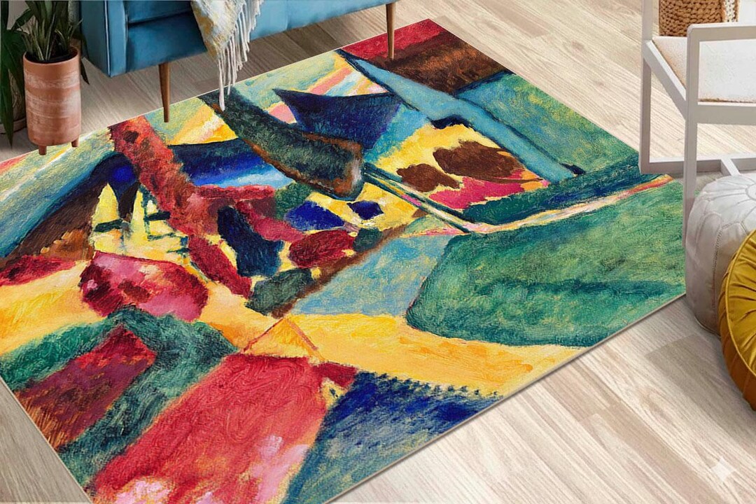 Kandiski Rug Kandinsky Landscape Rug, Abstract Art, Modern Print Carpet - Etsy