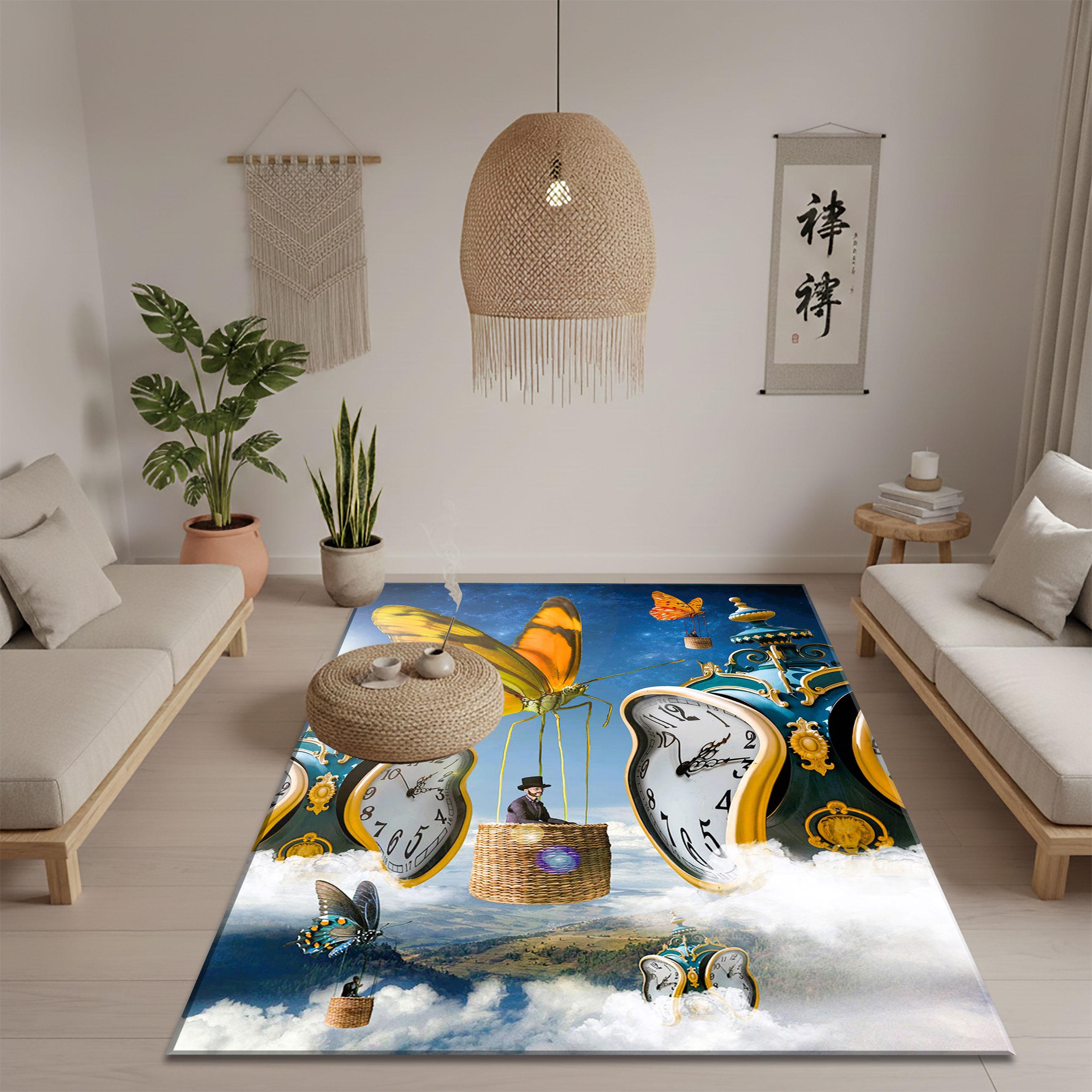 Salvador Dali Melting Clock Rug, Surrealist Time Travel Carpet ...