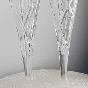 Bohemia Crystal Champagne Flutes Set of 2 Cut Glass Stemware 6oz Made in Czech Republic w/Box