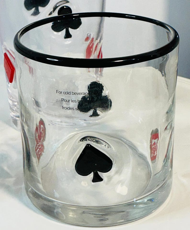 Anthropologie Dupe Poker Casino Set of Whiskey Glasses & Shaker image 7