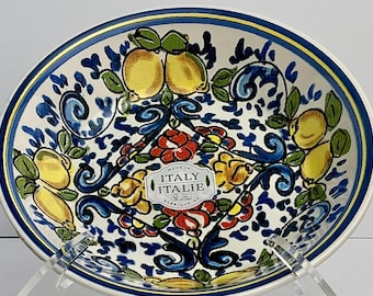 CeramicheItalia Amalfi Lemon, 2 diseños diferentes, cuenco redondo de 25 cm pintado a mano en Italia.