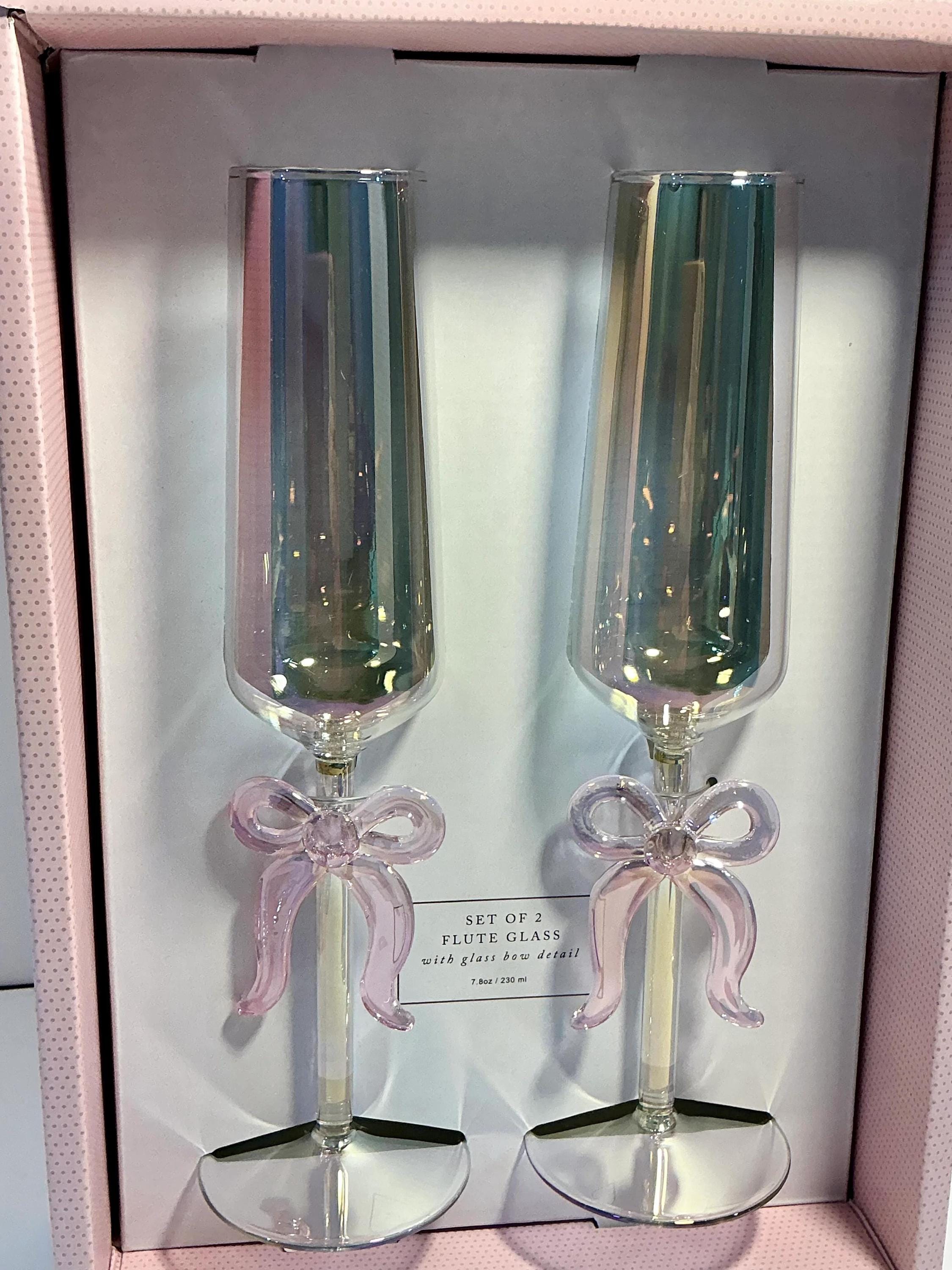 Rose Rose Champagne Flûtes Verres En Cristal avec Verre De Fleur À L'intérieur D