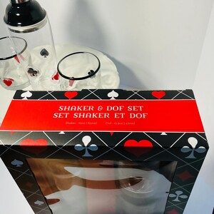Anthropologie Dupe Poker Casino Set of Whiskey Glasses & Shaker image 9