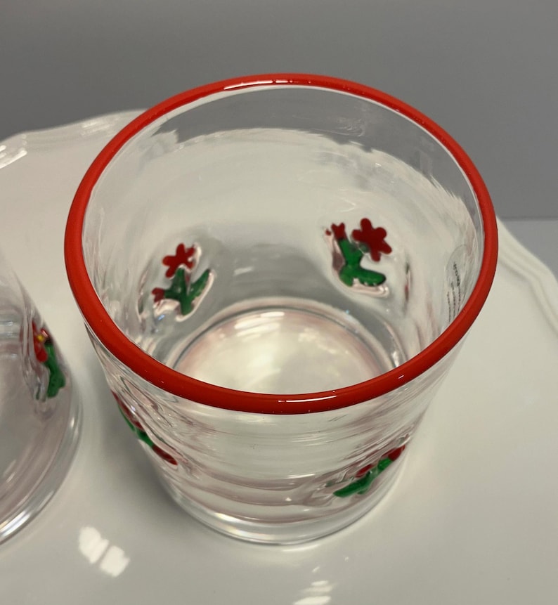 Anthropologie Dupe Red Flowers Icon glass image 2