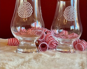 New Set Of 2 Glencairn Whiskey Tasting Glasses Celtic made in Scotland