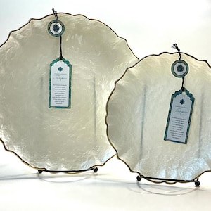 Handcrafted Turkish Dinnerware Set Shiny opal plates 11”/8”