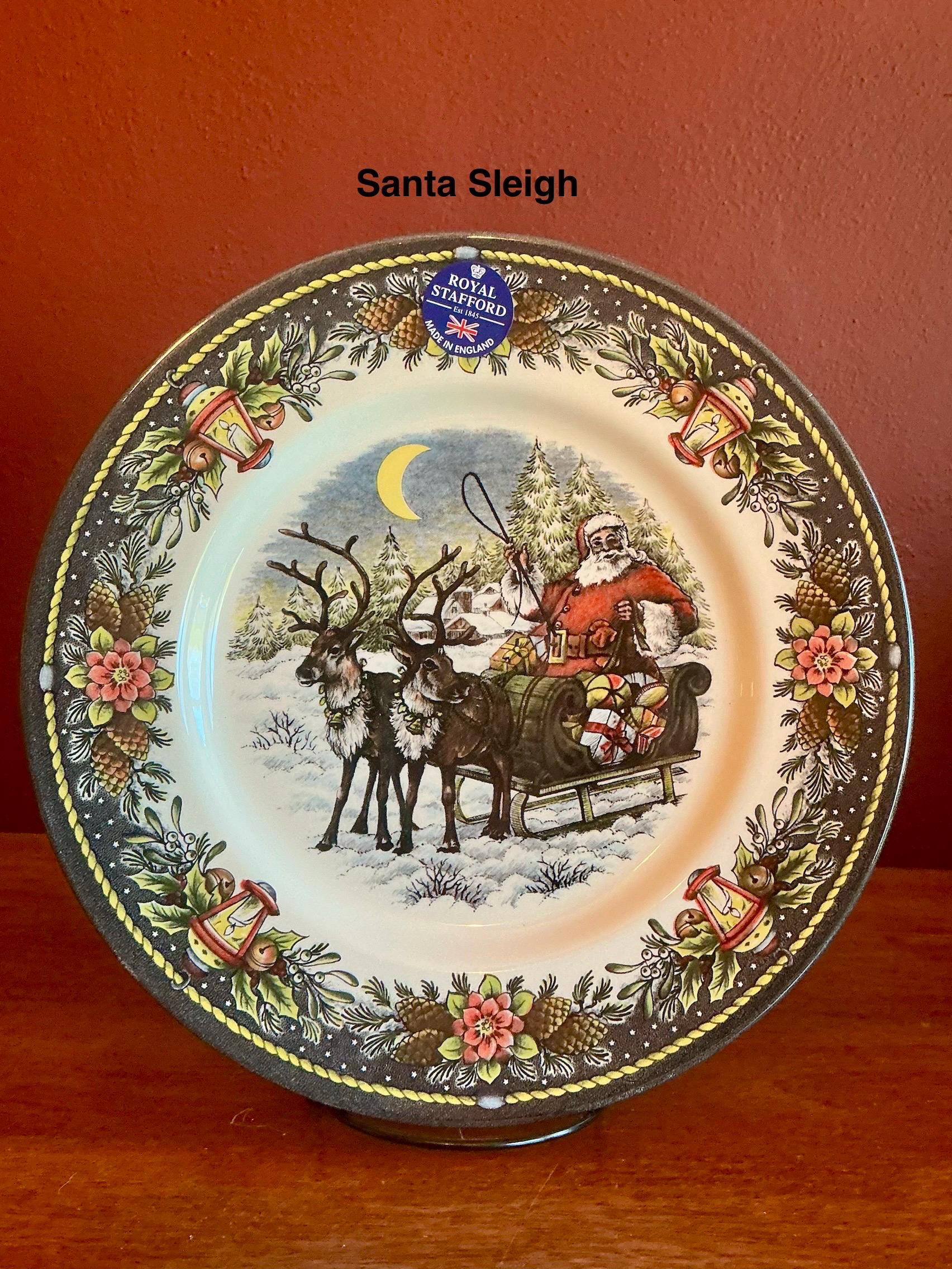 New Royal Stafford Santa's Sleigh Christmas Dinner Plates 11” - Etsy