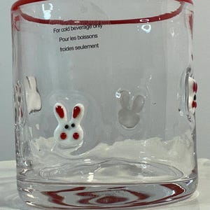 Anthropologie Icon Easter Inlay themed Juice glass 17oz, hand blown image 2