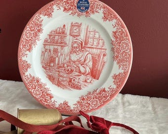 Royal Stafford Santa’s Workshop Dinner Plate Red 11”