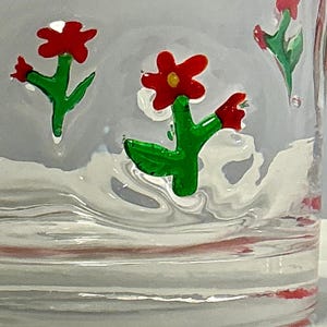 Anthropologie Dupe Red Flowers Icon glass image 3
