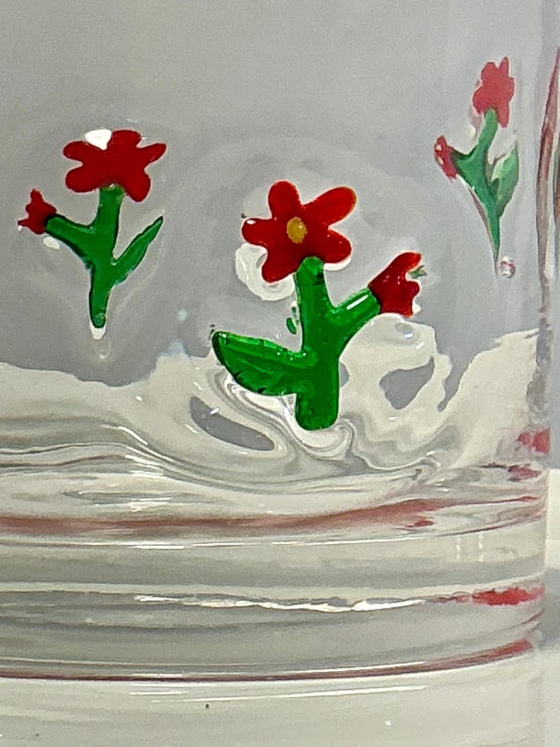 Anthropologie Dupe Red Flowers Icon glass image 3